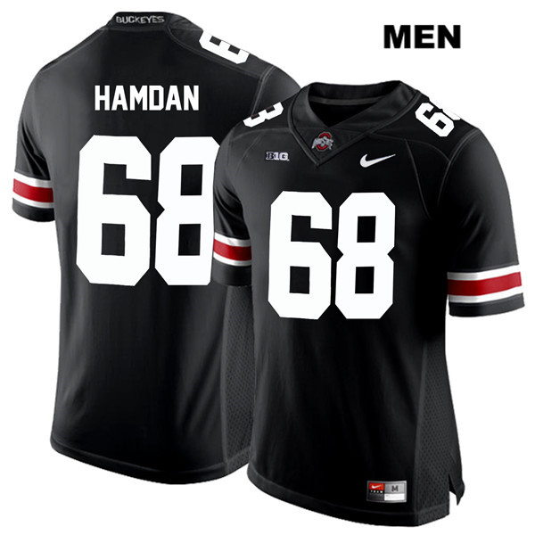 Ohio State Buckeyes Men's Zaid Hamdan #68 White Number Black Authentic Nike College NCAA Stitched Football Jersey WW19A46TC